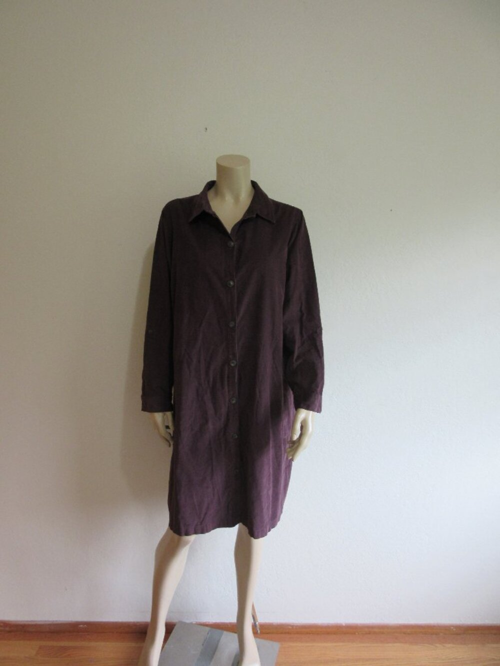J. Jill Brown Corduroy XL Long Sleeve Shirt Dress